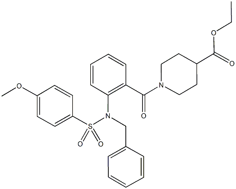 592470-53-6 ethyl 1-(2-{benzyl[(4-methoxyphenyl)sulfonyl]amino}benzoyl)-4-piperidinecarboxylate