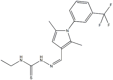 2,5-dimethyl-1-[3-(trifluoromethyl)phenyl]-1H-pyrrole-3-carbaldehyde N-ethylthiosemicarbazone Struktur