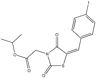isopropyl [5-(4-iodobenzylidene)-2,4-dioxo-1,3-thiazolidin-3-yl]acetate Structure