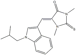 5-[(1-isobutyl-1H-indol-3-yl)methylene]-1,3-dimethyl-2-thioxo-4-imidazolidinone Struktur