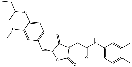 2-[5-(4-sec-butoxy-3-methoxybenzylidene)-2,4-dioxo-1,3-thiazolidin-3-yl]-N-(3,4-dimethylphenyl)acetamide Structure