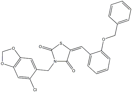 592540-38-0 5-[2-(benzyloxy)benzylidene]-3-[(6-chloro-1,3-benzodioxol-5-yl)methyl]-1,3-thiazolidine-2,4-dione