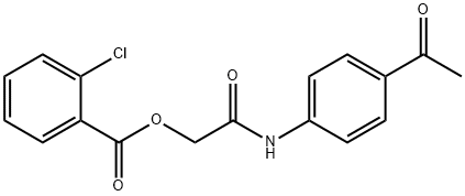 2-(4-acetylanilino)-2-oxoethyl 2-chlorobenzoate Struktur