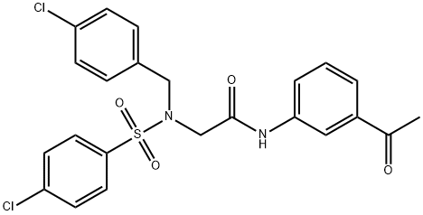 N-(3-acetylphenyl)-2-{(4-chlorobenzyl)[(4-chlorophenyl)sulfonyl]amino}acetamide Struktur