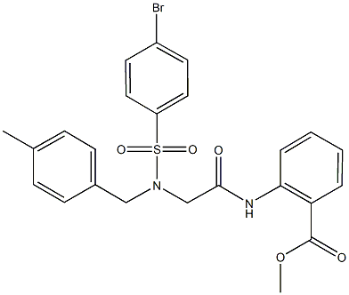 methyl 2-({[[(4-bromophenyl)sulfonyl](4-methylbenzyl)amino]acetyl}amino)benzoate Struktur