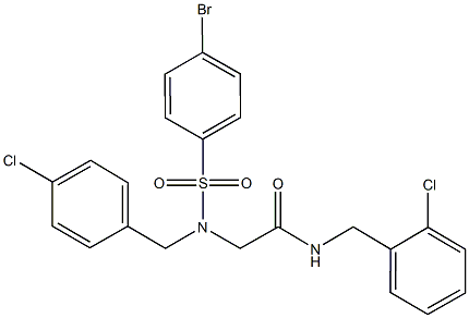 593262-92-1 2-[[(4-bromophenyl)sulfonyl](4-chlorobenzyl)amino]-N-(2-chlorobenzyl)acetamide
