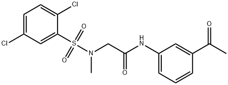 N-(3-acetylphenyl)-2-[[(2,5-dichlorophenyl)sulfonyl](methyl)amino]acetamide Structure