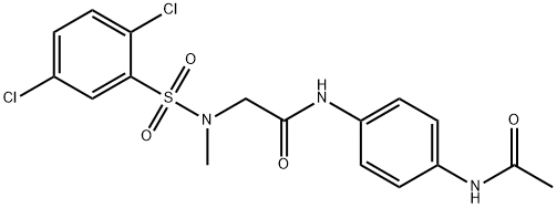 N-[4-(acetylamino)phenyl]-2-[[(2,5-dichlorophenyl)sulfonyl](methyl)amino]acetamide Structure