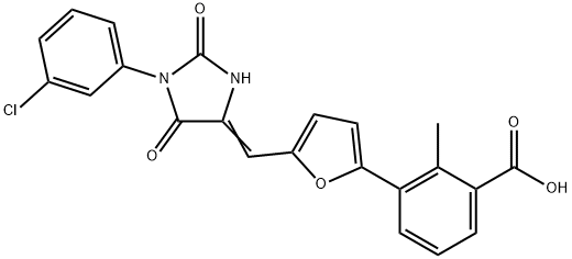 593274-59-0 3-(5-{[1-(3-chlorophenyl)-2,5-dioxo-4-imidazolidinylidene]methyl}-2-furyl)-2-methylbenzoic acid