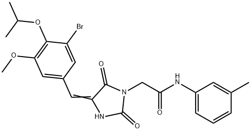 597545-10-3 2-[4-(3-bromo-4-isopropoxy-5-methoxybenzylidene)-2,5-dioxo-1-imidazolidinyl]-N-(3-methylphenyl)acetamide