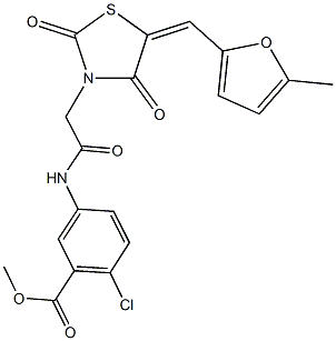597546-02-6 methyl 2-chloro-5-[({5-[(5-methyl-2-furyl)methylene]-2,4-dioxo-1,3-thiazolidin-3-yl}acetyl)amino]benzoate
