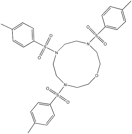 4,7,10-tris[(4-methylphenyl)sulfonyl]-1-oxa-4,7,10-triazacyclododecane Structure