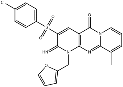 3-[(4-chlorophenyl)sulfonyl]-1-(2-furylmethyl)-2-imino-10-methyl-1,2-dihydro-5H-dipyrido[1,2-a:2,3-d]pyrimidin-5-one Structure