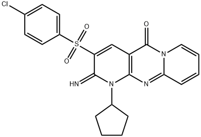 3-[(4-chlorophenyl)sulfonyl]-1-cyclopentyl-2-imino-1,2-dihydro-5H-dipyrido[1,2-a:2,3-d]pyrimidin-5-one Structure