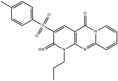 2-imino-3-[(4-methylphenyl)sulfonyl]-1-propyl-1,2-dihydro-5H-dipyrido[1,2-a:2,3-d]pyrimidin-5-one Structure