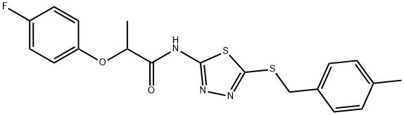 2-(4-fluorophenoxy)-N-{5-[(4-methylbenzyl)sulfanyl]-1,3,4-thiadiazol-2-yl}propanamide Structure