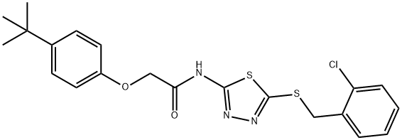 2-(4-tert-butylphenoxy)-N-{5-[(2-chlorobenzyl)sulfanyl]-1,3,4-thiadiazol-2-yl}acetamide Structure