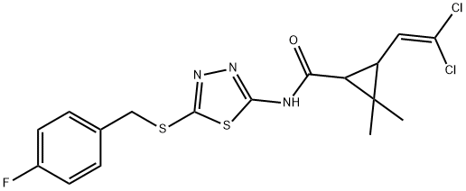 3-(2,2-dichlorovinyl)-N-{5-[(4-fluorobenzyl)sulfanyl]-1,3,4-thiadiazol-2-yl}-2,2-dimethylcyclopropanecarboxamide Structure