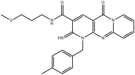 2-imino-N-(3-methoxypropyl)-1-(4-methylbenzyl)-5-oxo-1,5-dihydro-2H-dipyrido[1,2-a:2,3-d]pyrimidine-3-carboxamide Struktur