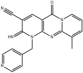 2-imino-10-methyl-5-oxo-1-(4-pyridinylmethyl)-1,5-dihydro-2H-dipyrido[1,2-a:2,3-d]pyrimidine-3-carbonitrile Structure