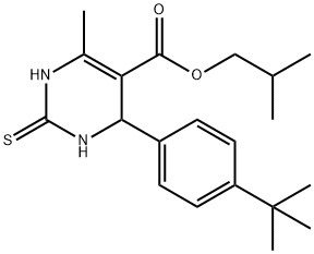 isobutyl 4-(4-tert-butylphenyl)-6-methyl-2-thioxo-1,2,3,4-tetrahydropyrimidine-5-carboxylate Struktur