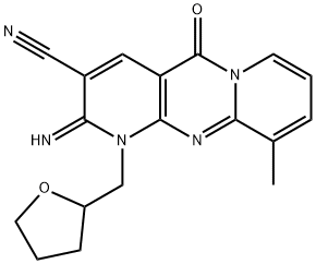 2-imino-10-methyl-5-oxo-1-(tetrahydrofuran-2-ylmethyl)-1,5-dihydro-2H-dipyrido[1,2-a:2,3-d]pyrimidine-3-carbonitrile Structure