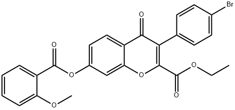 ethyl 3-(4-bromophenyl)-7-[(2-methoxybenzoyl)oxy]-4-oxo-4H-chromene-2-carboxylate,610759-05-2,结构式