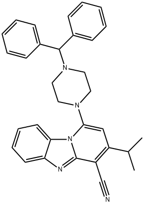 1-(4-benzhydrylpiperazin-1-yl)-3-isopropylpyrido[1,2-a]benzimidazole-4-carbonitrile|