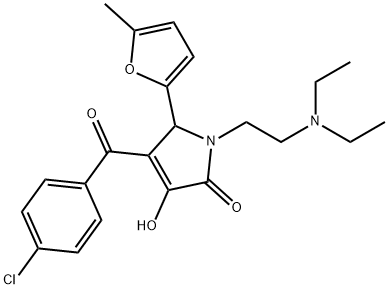 4-(4-chlorobenzoyl)-1-[2-(diethylamino)ethyl]-3-hydroxy-5-(5-methyl-2-furyl)-1,5-dihydro-2H-pyrrol-2-one Struktur