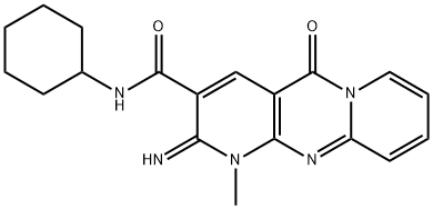N-cyclohexyl-2-imino-1-methyl-5-oxo-1,5-dihydro-2H-dipyrido[1,2-a:2,3-d]pyrimidine-3-carboxamide 结构式