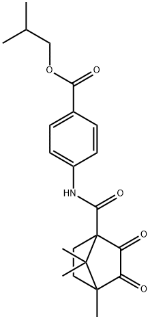 isobutyl 4-{[(4,7,7-trimethyl-2,3-dioxobicyclo[2.2.1]hept-1-yl)carbonyl]amino}benzoate Structure