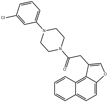 1-(3-chlorophenyl)-4-(naphtho[2,1-b]furan-1-ylacetyl)piperazine Struktur