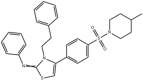 618061-41-9 N-(4-{4-[(4-methyl-1-piperidinyl)sulfonyl]phenyl}-3-(2-phenylethyl)-1,3-thiazol-2(3H)-ylidene)-N-phenylamine