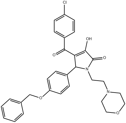 5-[4-(benzyloxy)phenyl]-4-(4-chlorobenzoyl)-3-hydroxy-1-[2-(4-morpholinyl)ethyl]-1,5-dihydro-2H-pyrrol-2-one Struktur