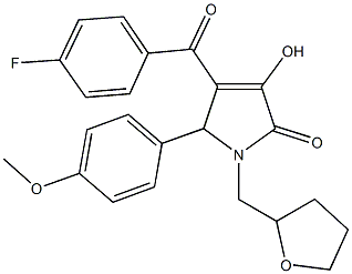 4-(4-fluorobenzoyl)-3-hydroxy-5-(4-methoxyphenyl)-1-(tetrahydro-2-furanylmethyl)-1,5-dihydro-2H-pyrrol-2-one Structure