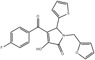 4-(4-fluorobenzoyl)-1-(2-furylmethyl)-3-hydroxy-5-(2-thienyl)-1,5-dihydro-2H-pyrrol-2-one Structure