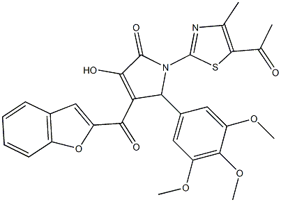 1-(5-acetyl-4-methyl-1,3-thiazol-2-yl)-4-(1-benzofuran-2-ylcarbonyl)-3-hydroxy-5-(3,4,5-trimethoxyphenyl)-1,5-dihydro-2H-pyrrol-2-one|