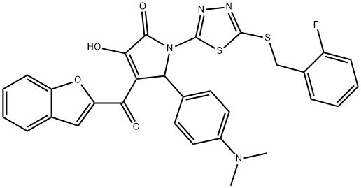618866-89-0 4-(1-benzofuran-2-ylcarbonyl)-5-[4-(dimethylamino)phenyl]-1-{5-[(2-fluorobenzyl)sulfanyl]-1,3,4-thiadiazol-2-yl}-3-hydroxy-1,5-dihydro-2H-pyrrol-2-one
