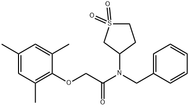 N-benzyl-N-(1,1-dioxidotetrahydro-3-thienyl)-2-(mesityloxy)acetamide 结构式