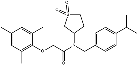 N-(1,1-dioxidotetrahydro-3-thienyl)-N-(4-isopropylbenzyl)-2-(mesityloxy)acetamide 结构式