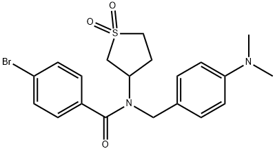 4-bromo-N-[4-(dimethylamino)benzyl]-N-(1,1-dioxidotetrahydro-3-thienyl)benzamide 化学構造式