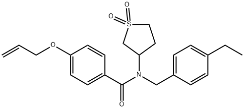 4-(allyloxy)-N-(1,1-dioxidotetrahydro-3-thienyl)-N-(4-ethylbenzyl)benzamide,620563-88-4,结构式