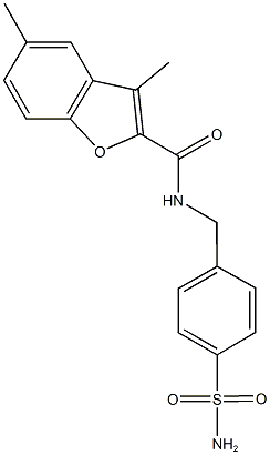 N-[4-(aminosulfonyl)benzyl]-3,5-dimethyl-1-benzofuran-2-carboxamide Structure