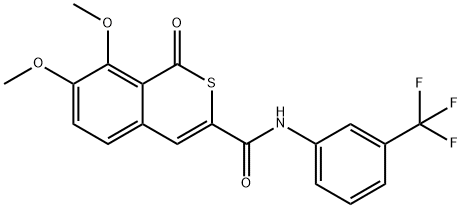 7,8-dimethoxy-1-oxo-N-[3-(trifluoromethyl)phenyl]-1H-isothiochromene-3-carboxamide Struktur