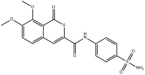N-[4-(aminosulfonyl)phenyl]-7,8-dimethoxy-1-oxo-1H-isothiochromene-3-carboxamide Structure