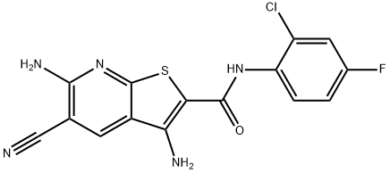3,6-diamino-N-(2-chloro-4-fluorophenyl)-5-cyanothieno[2,3-b]pyridine-2-carboxamide Structure