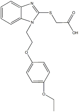 ({1-[2-(4-ethoxyphenoxy)ethyl]-1H-benzimidazol-2-yl}sulfanyl)acetic acid,625413-34-5,结构式