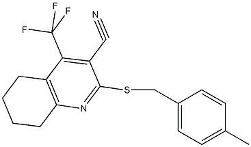 2-[(4-methylbenzyl)sulfanyl]-4-(trifluoromethyl)-5,6,7,8-tetrahydroquinoline-3-carbonitrile Struktur
