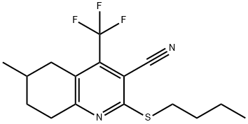 2-(butylsulfanyl)-6-methyl-4-(trifluoromethyl)-5,6,7,8-tetrahydroquinoline-3-carbonitrile Structure