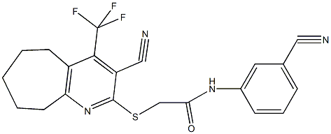 626228-76-0 N-(3-cyanophenyl)-2-{[3-cyano-4-(trifluoromethyl)-6,7,8,9-tetrahydro-5H-cyclohepta[b]pyridin-2-yl]sulfanyl}acetamide